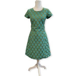 Boden vintage inspired green polkadot dress size 4